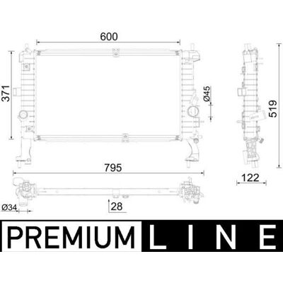 Mahle - Cr2588000p - Yhteensopiva Opel Meriva - Radiator Mahle - Cr2588000p - Yhteensopiva Opel Meriva - Radiator