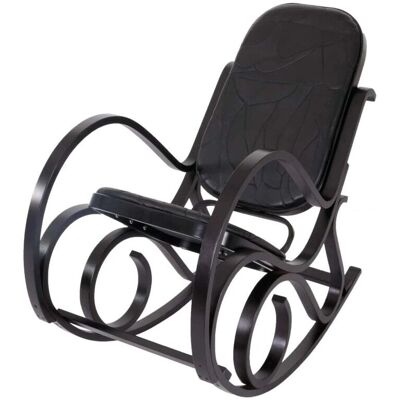 HHG - Mecedora M41 - Legno massiccio noce - Pelle patchwork nera - Chair HHG - Mecedora M41 - Legno massiccio noce - Pelle patchwork nera - Chair