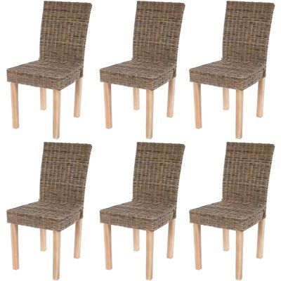 HHG - Littau - Marrone - Rattan Kubu - Sedie da pranzo HHG - Littau - Marrone - Rattan Kubu - Sedie da pranzo