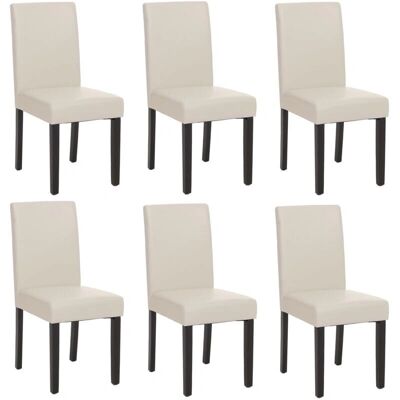 HHG Littau Sillas de comedor blancas modernas 6 unidades HHG Littau Sillas de comedor blancas modernas 6 unidades
