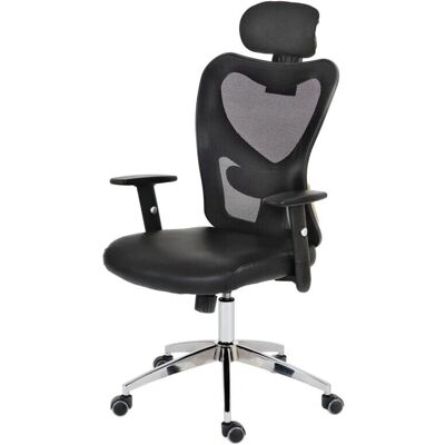 Sedia da ufficio ergonomica HHG Atlanta - Grigia - Supporto lombare e testa regolabili Sedia da ufficio ergonomica HHG Atlanta - Grigia - Supporto lombare e testa regolabili