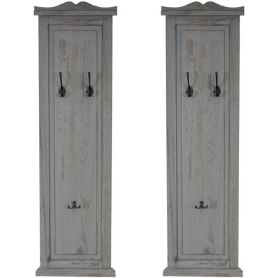 Hegele Perchero de Pared - 2 Paneles Grises Rústicos - 109cm Hegele Perchero de Pared - 2 Paneles Grises Rústicos - 109cm