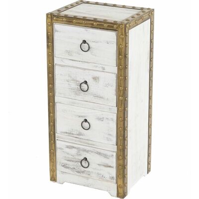 HHG Duran Madera Vintage Shabby 4 Cajones - Mueble de almacenaje HHG Duran Madera Vintage Shabby 4 Cajones - Mueble de almacenaje