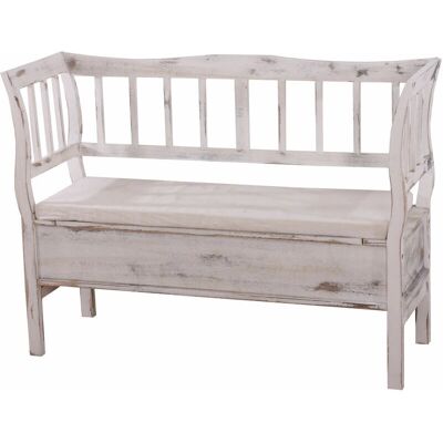 Panca con spazio di stoccaggio HHG T207 - Bianco - Ampio e elegante Panca con spazio di stoccaggio HHG T207 - Bianco - Ampio e elegante