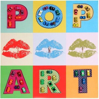 Hhg - Arte en lienzo Pop Art Coches 60x60cm - Decorativo Hhg - Arte en lienzo Pop Art Coches 60x60cm - Decorativo