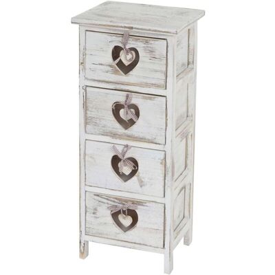 HHG - Forli - 4 cassetti - ornamenti a cuore - Chest of drawers HHG - Forli - 4 cassetti - ornamenti a cuore - Chest of drawers