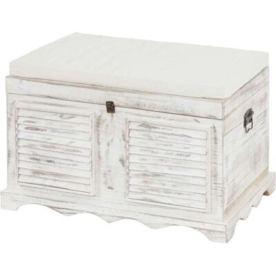 HHG T356 Banco de almacenaje - Madera shabby vintage - 50x76x45cm HHG T356 Banco de almacenaje - Madera shabby vintage - 50x76x45cm