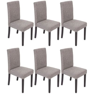 Hhg - Set di 6 sedie Littau tessuto grigio - Tavolo da pranzo Hhg - Set di 6 sedie Littau tessuto grigio - Tavolo da pranzo