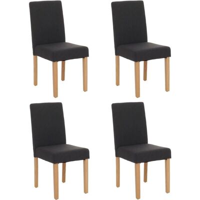 HHG Littau 4 Sedie da Pranzo - Design Moderno - Imbottitura Confortevole - Gambe in Legno HHG Littau 4 Sedie da Pranzo - Design Moderno - Imbottitura Confortevole - Gambe in Legno