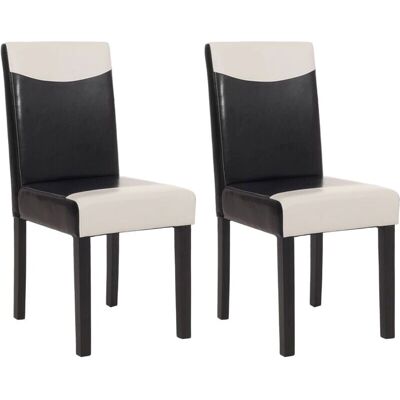 HHG - Set di 2 sedie moderne - Bianco-nero HHG - Set di 2 sedie moderne - Bianco-nero
