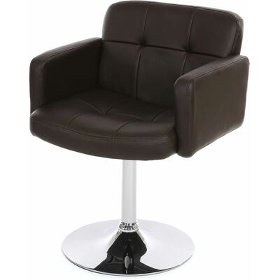 Silla de comedor de cuero imitación cromo Orlando HHG Silla de comedor de cuero imitación cromo Orlando HHG