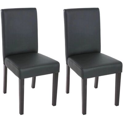 HHG Littau Set di 2 Sedie da Pranzo Moderne Pelle Sintetica Nera - Sedia da Pranzo HHG Littau Set di 2 Sedie da Pranzo Moderne Pelle Sintetica Nera - Sedia da Pranzo
