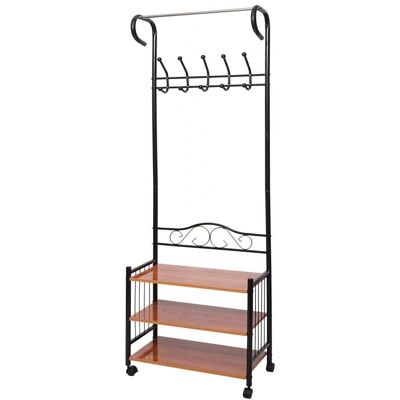 Perchero de metal HHG Oshawa - Estante moderno negro Perchero de metal HHG Oshawa - Estante moderno negro