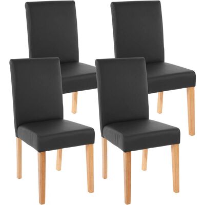 Set di 4 sedie da pranzo HHG Littau - Nero Moderno Set di 4 sedie da pranzo HHG Littau - Nero Moderno