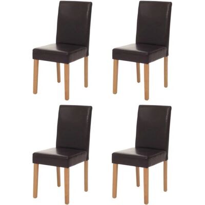 HHG Sedie da pranzo Littau, set da 4, marroni HHG Sedie da pranzo Littau, set da 4, marroni