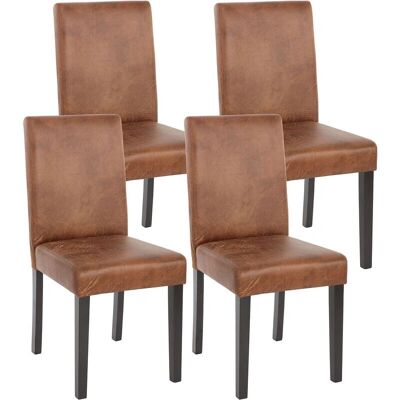 HHG Littau Set di 4 Sedie da Pranzo - Schienale Alto, Gambe in Legno, Design Moderno HHG Littau Set di 4 Sedie da Pranzo - Schienale Alto, Gambe in Legno, Design Moderno