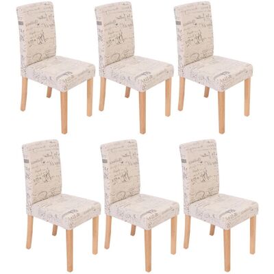 HHG Juego de 6 sillas de comedor Littau beige HHG Juego de 6 sillas de comedor Littau beige