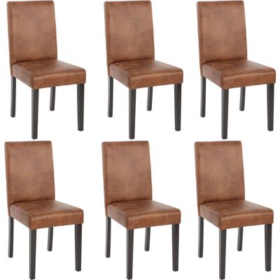 HHG Littau Sedia da pranzo marrone - Set da 6, moderna e comoda HHG Littau Sedia da pranzo marrone - Set da 6, moderna e comoda
