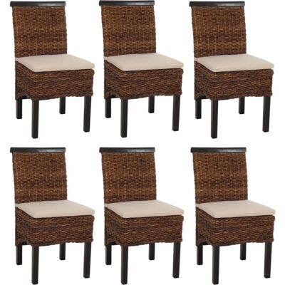 HHG M45 Sedie da pranzo in fibra di banana marrone scuro - Set di 6 HHG M45 Sedie da pranzo in fibra di banana marrone scuro - Set di 6