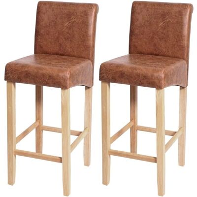HHG - 717 - Velluto sintetico - Legno chiaro - Sgabelli da bar HHG - 717 - Velluto sintetico - Legno chiaro - Sgabelli da bar