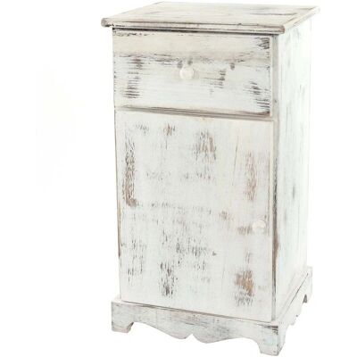 HHG Comodino - Bianco Vintage - Tavolino da notte HHG Comodino - Bianco Vintage - Tavolino da notte