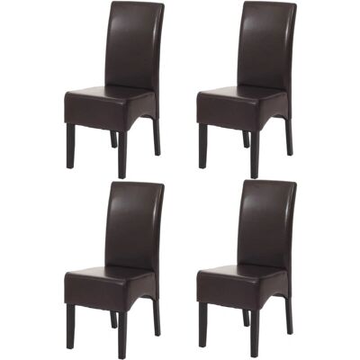HHG Littau sedie da pranzo in pelle - set di 4, moderno e stabile HHG Littau sedie da pranzo in pelle - set di 4, moderno e stabile