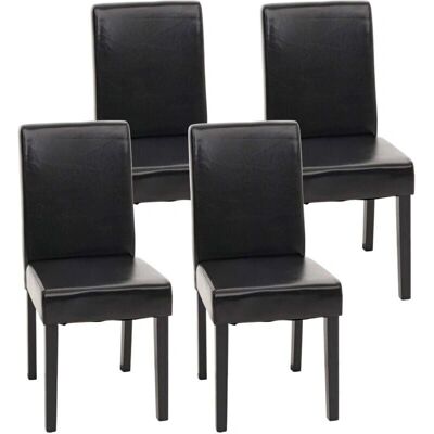 HHG Littau Sedie da pranzo nere 4 pezzi HHG Littau Sedie da pranzo nere 4 pezzi