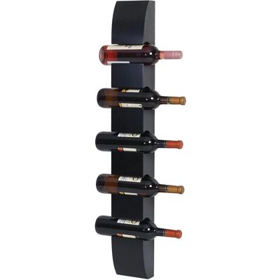HHG Estante de vino de pared - 5 botellas, negro HHG Estante de vino de pared - 5 botellas, negro