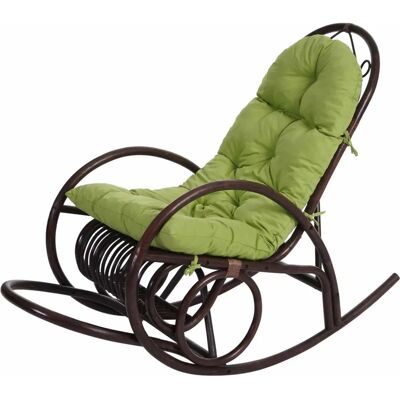 Rattan Schaukelstuhl - Grün - Moderner Klassiker Rattan Schaukelstuhl - Grün - Moderner Klassiker