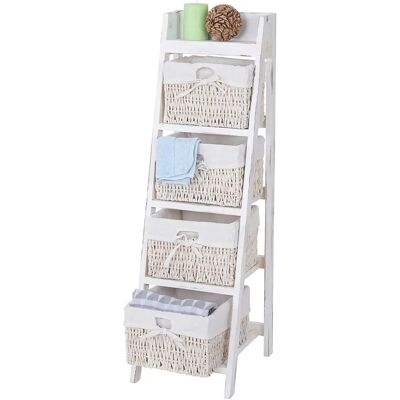 Étagère Vintage Mendler avec Panier - Bois de Paulownia - 4x Cestas - 101cm - Publicité Étagère Vintage Mendler avec Panier - Bois de Paulownia - 4x Cestas - 101cm - Publicité
