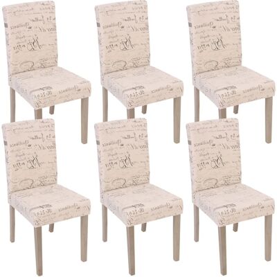 MENDLER - Lot de 6 chaises de salle à manger - Crème / Beige / Gris - Dossier haut - Publicité MENDLER - Lot de 6 chaises de salle à manger - Crème / Beige / Gris - Dossier haut - Publicité