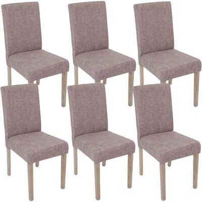 HHG Littau Juego de 6 Sillas de Comedor - Respaldo Alto, Patas de Madera, Textil HHG Littau Juego de 6 Sillas de Comedor - Respaldo Alto, Patas de Madera, Textil