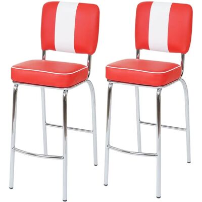 Tabourets de bar rétro Mendler Avellino - Lot de 2 - Publicité Tabourets de bar rétro Mendler Avellino - Lot de 2 - Publicité