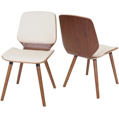 HHG - Sillas de comedor en madera curvada - Retro, juego de 2/6 - Cuero artificial HHG - Sillas de comedor en madera curvada - Retro, juego de 2/6 - Cuero artificial