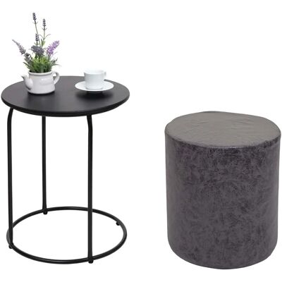 Mendler - Ensemble de Table Basse et Tabouret 2-en-1 - Publicité Mendler - Ensemble de Table Basse et Tabouret 2-en-1 - Publicité