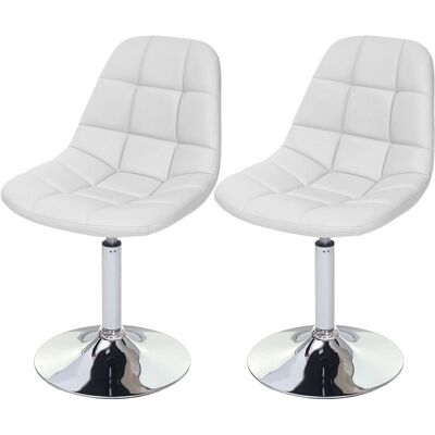 Sillas giratorias HHG Modelo 837 - Blanco - Duraderas y Elegantes Sillas giratorias HHG Modelo 837 - Blanco - Duraderas y Elegantes