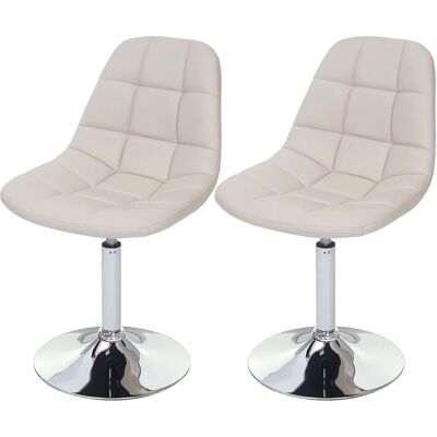 MENDLER Ensemble de 2 chaises modernes en ivoire - Chaises de salle à manger - Publicité MENDLER Ensemble de 2 chaises modernes en ivoire - Chaises de salle à manger - Publicité