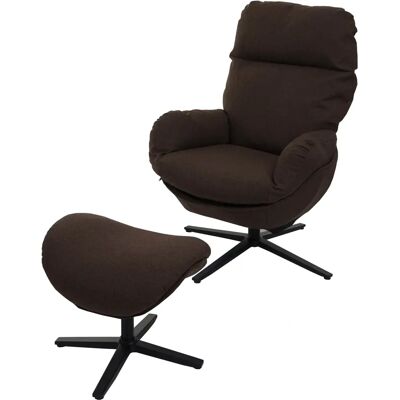 Fauteuil Mendler HWC-L12 - Relaxation Pivotante avec Pouf - Marron - Publicité Fauteuil Mendler HWC-L12 - Relaxation Pivotante avec Pouf - Marron - Publicité