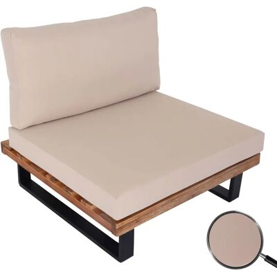 Fauteuil Lounge Mendler - Bois d'acacia, coussins beiges - Fauteuil Lounge - Publicité Fauteuil Lounge Mendler - Bois d'acacia, coussins beiges - Fauteuil Lounge - Publicité