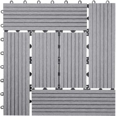 Mendler Carrelages extérieurs WPC 30x30cm - 11 pièces - Publicité Mendler Carrelages extérieurs WPC 30x30cm - 11 pièces - Publicité