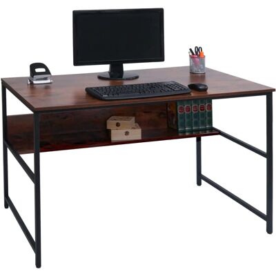 MENDLER Bureau en Bois Foncé - HWC-K80, Métal & MDF, 120x60cm - Publicité MENDLER Bureau en Bois Foncé - HWC-K80, Métal & MDF, 120x60cm - Publicité