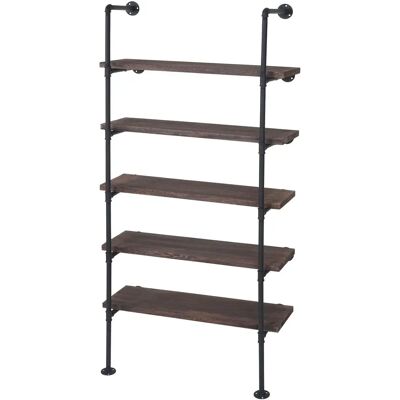 HHG - 451 - Marrone - 165x80x28 cm - Libreria HHG - 451 - Marrone - 165x80x28 cm - Libreria