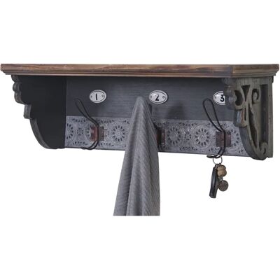 Penderie vintage Mendler avec étagère - 22x60x18cm - Publicité Penderie vintage Mendler avec étagère - 22x60x18cm - Publicité