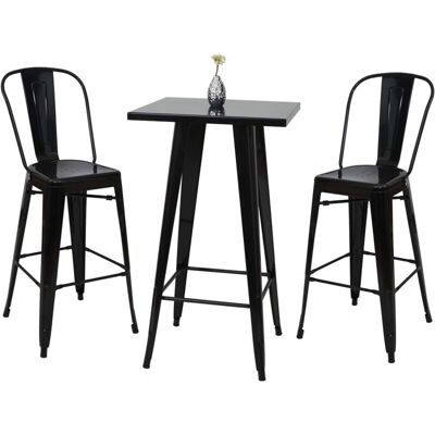 HHG - 866 - Nero - Metallo verniciato a polvere - Bar table set HHG - 866 - Nero - Metallo verniciato a polvere - Bar table set
