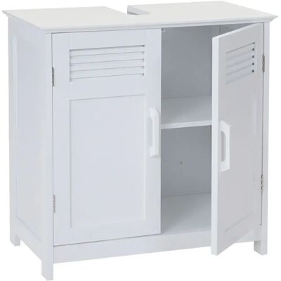 Mendler Série HWC-A85 Salle de bain Bambou MDF Blanc - Mobilier de salle de bain - Publicité Mendler Série HWC-A85 Salle de bain Bambou MDF Blanc - Mobilier de salle de bain - Publicité