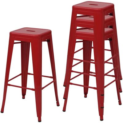 Mendler Lot de 4 Tabourets de Bar Métal - Design Industriel Moderne Mendler Lot de 4 Tabourets de Bar Métal - Design Industriel Moderne