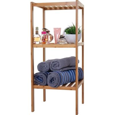Étagère de salle de bain en bambou HW - C-B18 - Rangement Étanche - Publicité Étagère de salle de bain en bambou HW - C-B18 - Rangement Étanche - Publicité