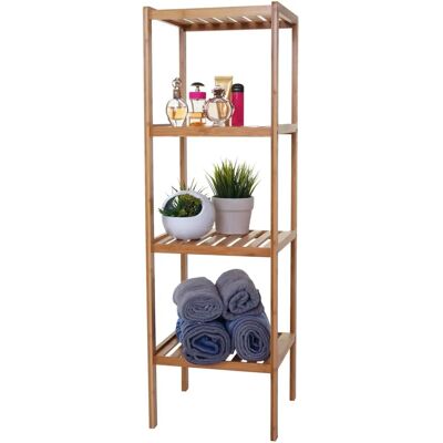 Étagère de salle de bain en bambou MENDLER - 110x34x33cm - Naturel - Publicité Étagère de salle de bain en bambou MENDLER - 110x34x33cm - Naturel - Publicité