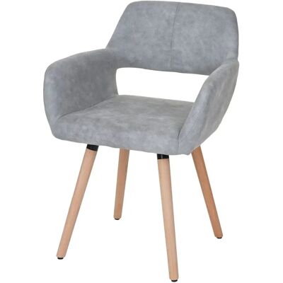 Chaise de salle à manger en bois rétro gris clair Mendler - Publicité Chaise de salle à manger en bois rétro gris clair Mendler - Publicité