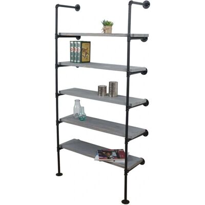 HHG - 451 - Gris - 165x80x28 cm - Bookcase HHG - 451 - Gris - 165x80x28 cm - Bookcase